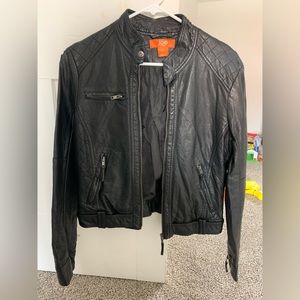 Women’s black leather jacket